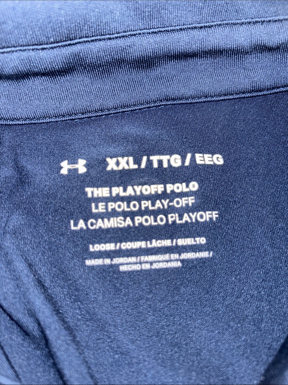 Under Armour The Playoff Polo Mens XXL Preppy Golf Navy Pink Excellent Condition - Picture 4 of 4